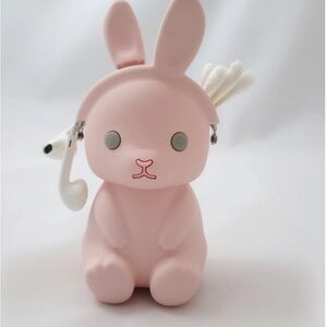 p+g Design Pink Pochi Pouch Bunny  Wallet Made Of Silicone W/ Snap Close Ears